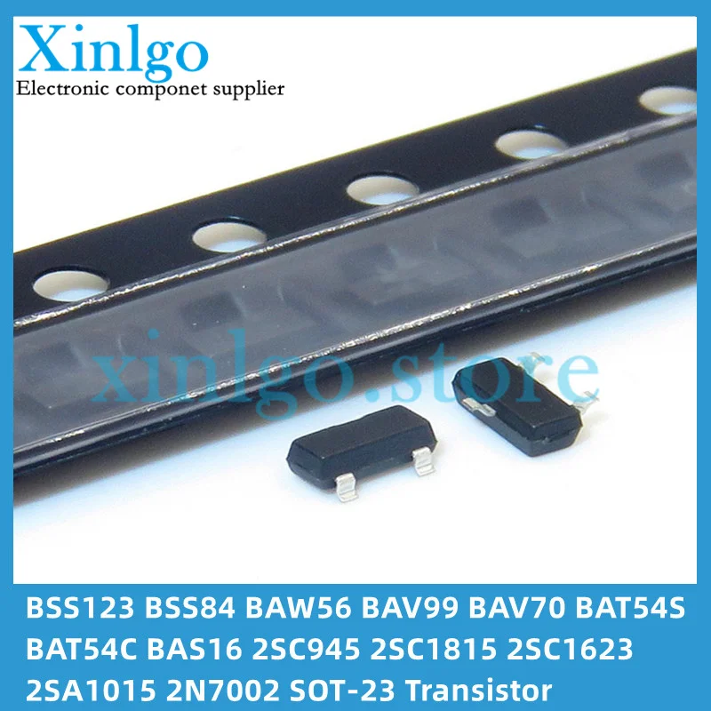 

100PCS BSS138LT1G BSS138 SOT SOT-23 BSS123 BSS84 BAW56 BAV99 BAV70 BAT54S BAT54C BAS16 2SC945 2SC1815 2SC1623 2SA1015 2N7002