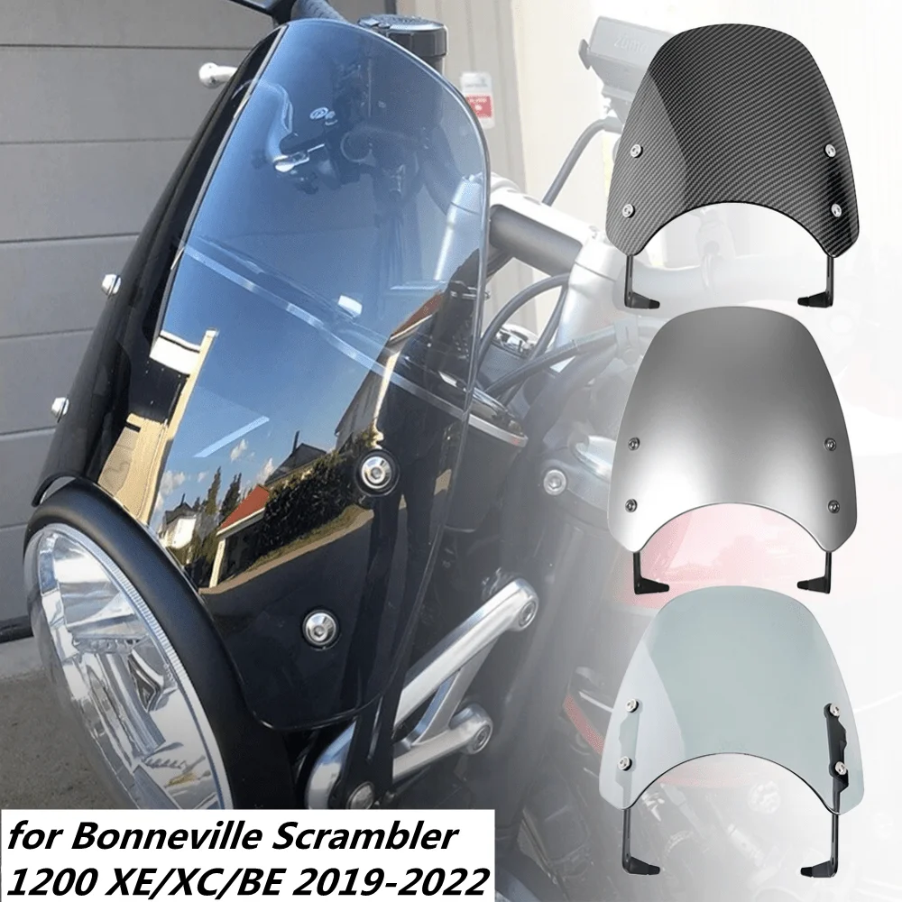 

Motorcycle Windscreen Windshield Wind Deflector with Mount Bracket for Triumph Bonneville Scrambler 1200XC XE BE 2019-2022 2021