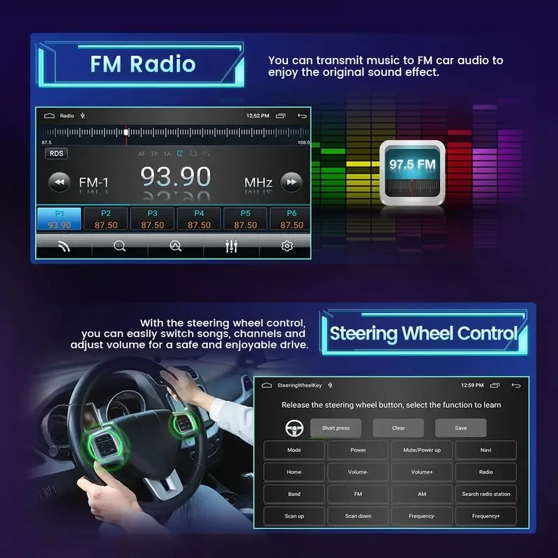 Android 13 2Din Car Radio 7"/9"/10" Universal 64G wireless Carplay Android Auto GPS multimedia Player Car intelligent systems