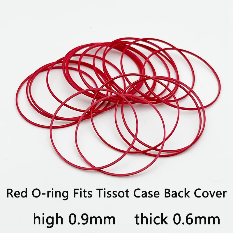 Set of Red Gasket O-Rings (25-40mm) for Watch Case Bottom Cover