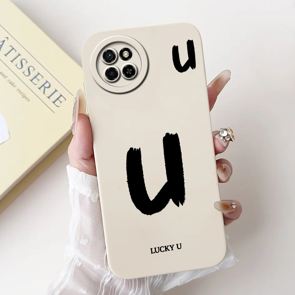 Fashionable A-Z Letter Soft Silicone Lens Protective Phone Case Cover