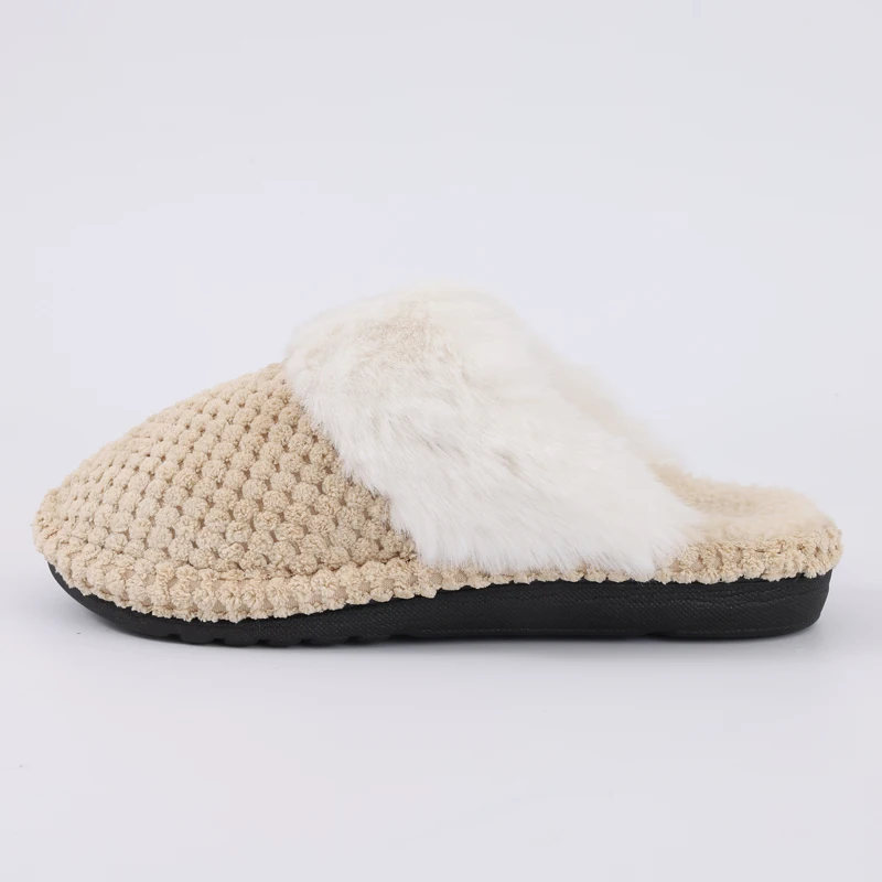 Shevalues Winter-Plüschfutter, Damen-Hausschuhe, Memory-Schaum, Baumwoll-Slides für Zuhause, bequeme, rutschfeste Hausschuhe, warme, gemütliche Damen-Hausschuhe – Detail 5