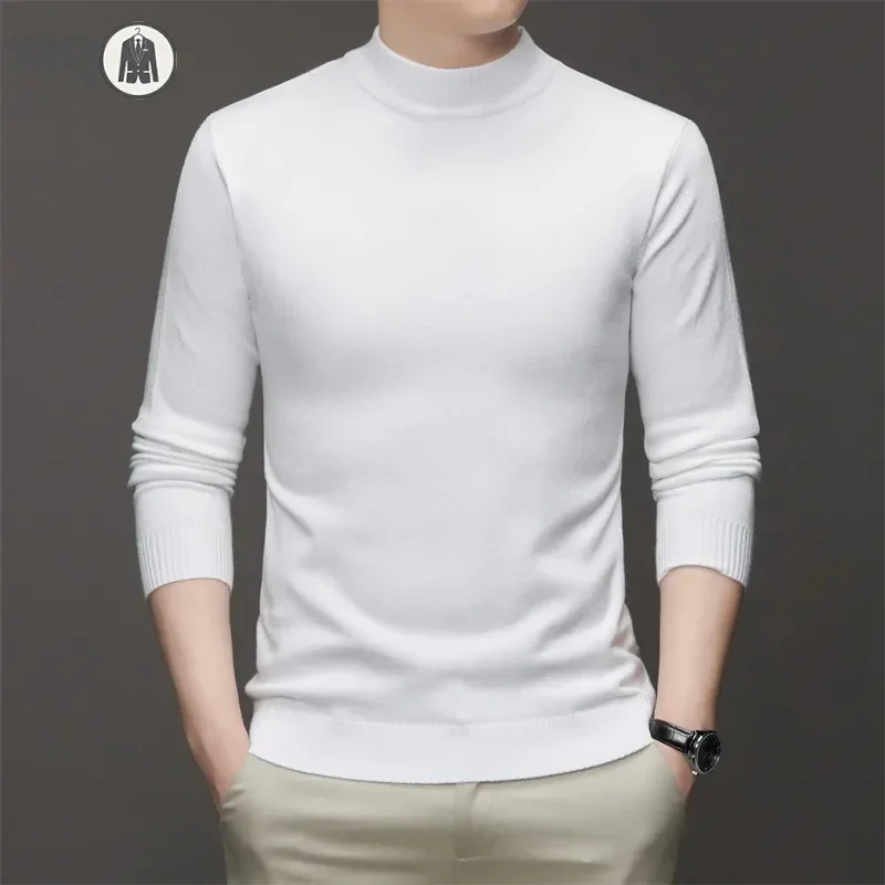 7 Colour Men's Half High Neck Long Sleeved Solid Color Sweater Soft, Warm and Comfortable Top with a Base 6