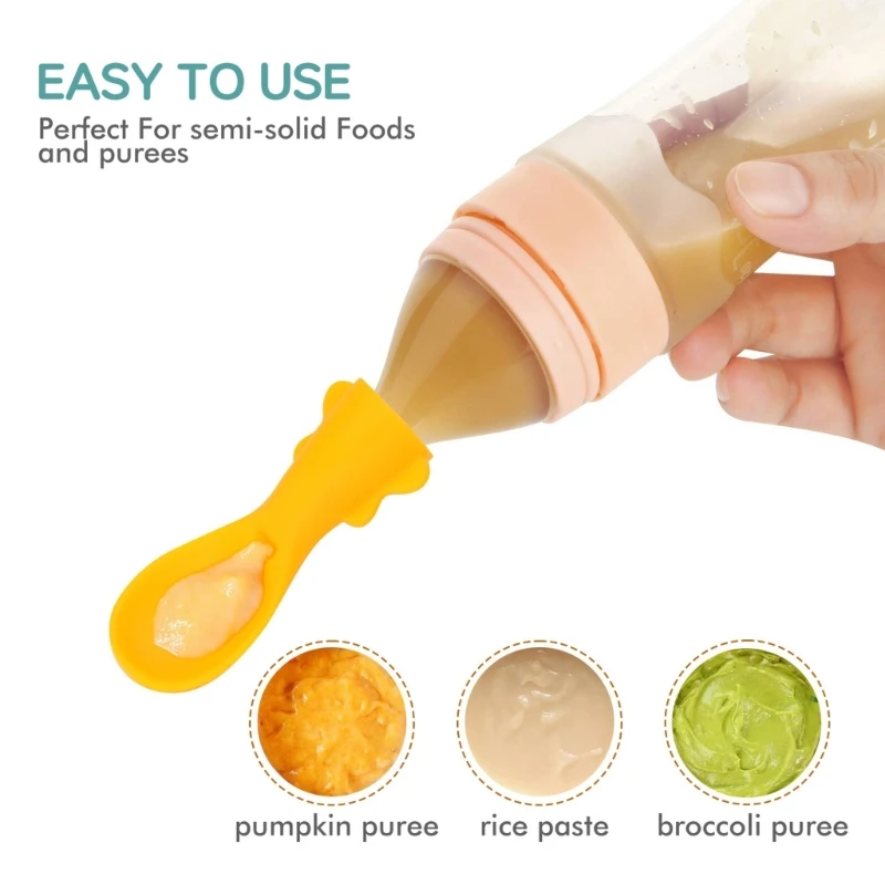 Upgrades Baby Puree pouches Spoon Toppers Baby pouches Spoon Attachments Infant Attachment for Food Pouches,