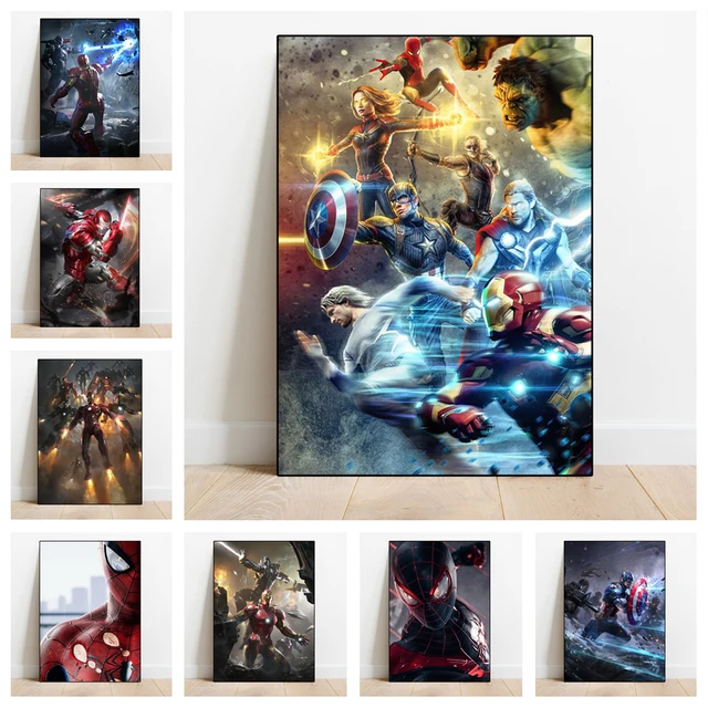 Disney-Avengers Endgame Filme Posters e Impressões, Super-herói Pinturas  Canvas, Wall Art, Iron Man Pictures, Home Decor - AliExpress