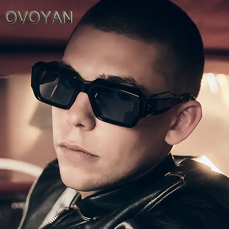 

OVOYAN 2023 Square Sunglasses Men Vintage Simple Eyewear Men/Women Desinger Brand Luxury Glasses Retro Men Lents De Sol Mujer