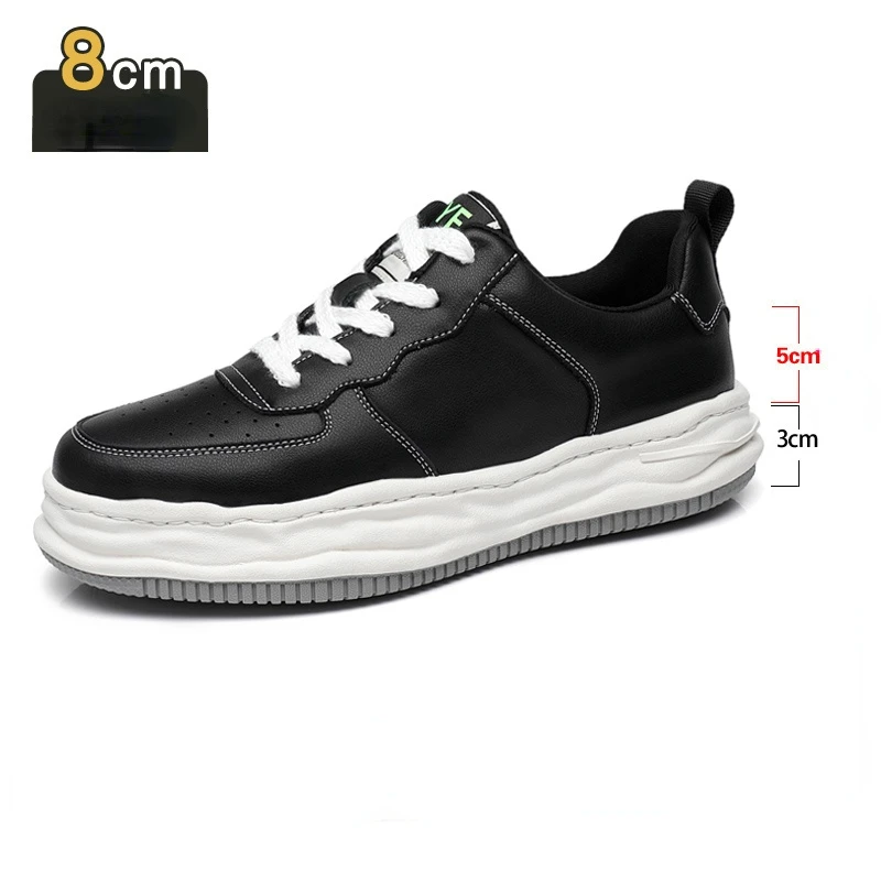 

Increase 8cm Casual Men's Shoes Leather Spring and Autumn New Sports Elevator Shoes Breathable Men's Inner Heightening Shoes Men