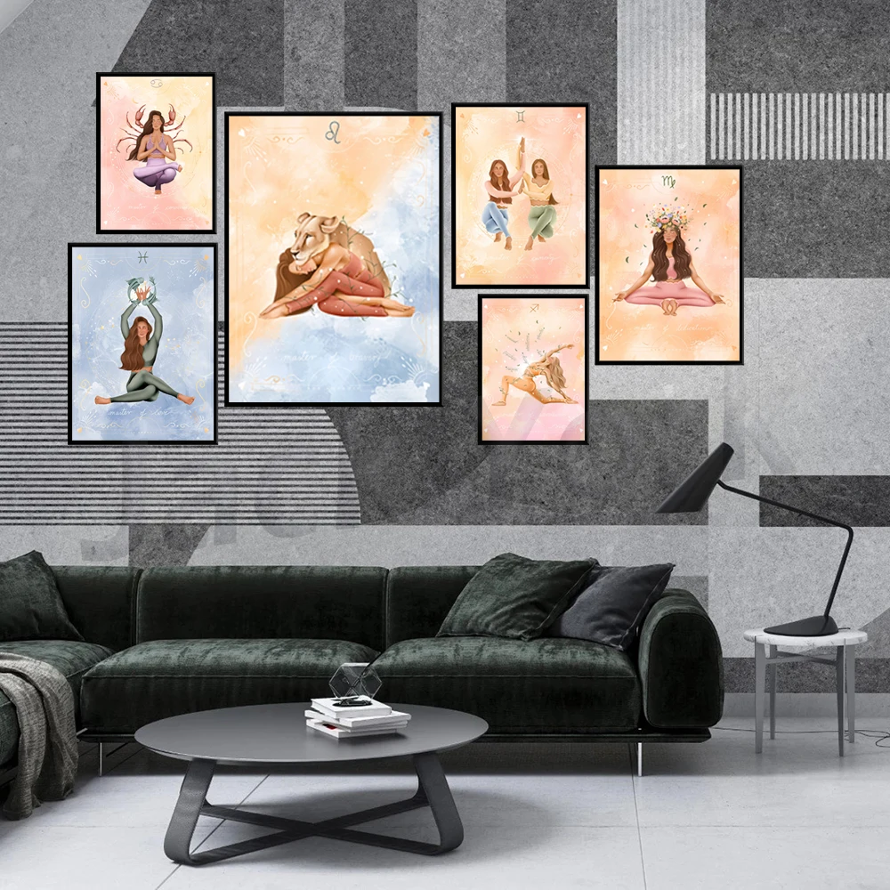 

Yoga Wall Art, Yoga Gift, Zodiac Yoga , Yoga Wall Decor, Yoga Lover Gift, Yoga Art Print, Yoga Home Decor
