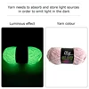50g/Roll Chenille Luminous Hand Knitting Thread Glow In The Dark Novel Functional Yarn DIY For Carpet Sweater Hat   Coaster Toys 3