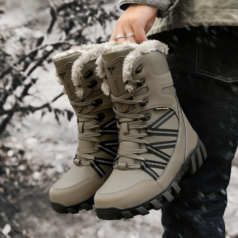 Canada hefboom spek Unisex Winter Koude Reizen Wandelschoenen Koppels Grote Size Hoge Top  Pluche Warme Snowboots Mannen Outdoor Sportschoenen 35 48 #| | - AliExpress