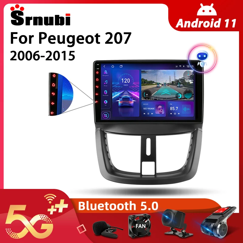 Srnubi Android 10 автомобильное радио для Peugeot 207 2006-2015 мультимедийный видеоплеер 2Din 4G WIFI