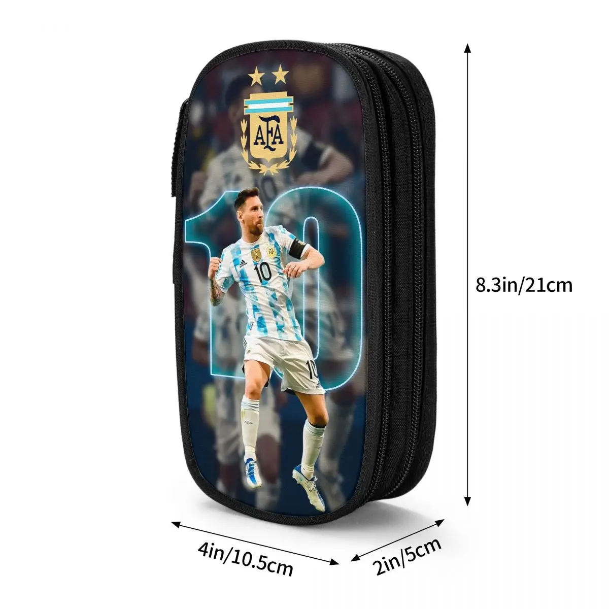 Soccer Messi Pencil Case Argentina Football Pen Box Bags Girls Boys Large Storage School Supplies Zipper Pencilcases 3