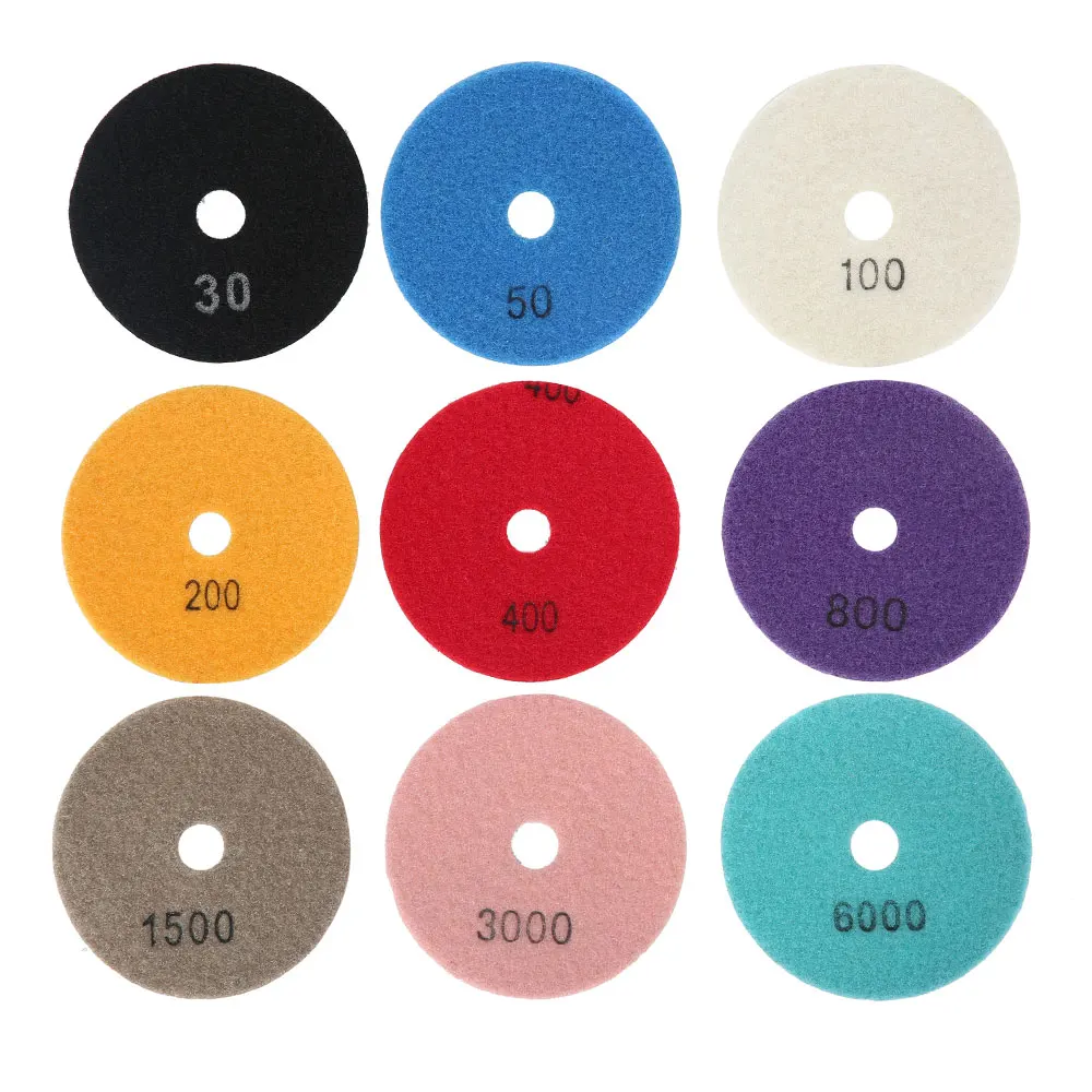 Polishing Pad 4 inch Diamond Dry/Wet Sanding Grinding Disc 30-6000 Grit for Tile Marble Granite Abrasive Tool Accessories