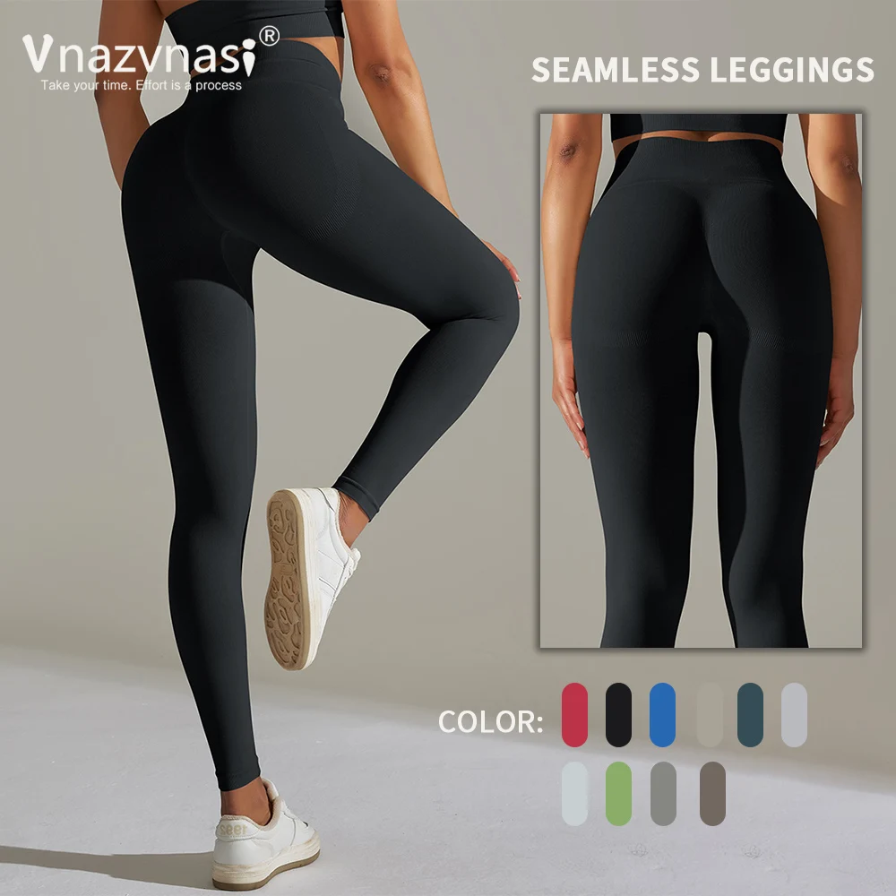 

Vnazvnasi Seamless Leggings for Fitness Sports High Waist Yoga Pants Sports Push Up Tights Sportswear Woman Gym Workout Clothes
