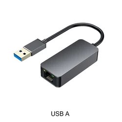 High-Speed USB-C to Ethernet 2.5 Gigabit Adapter with 100W PD Charging - 2.5 Gigabit (USB A DY Grey)