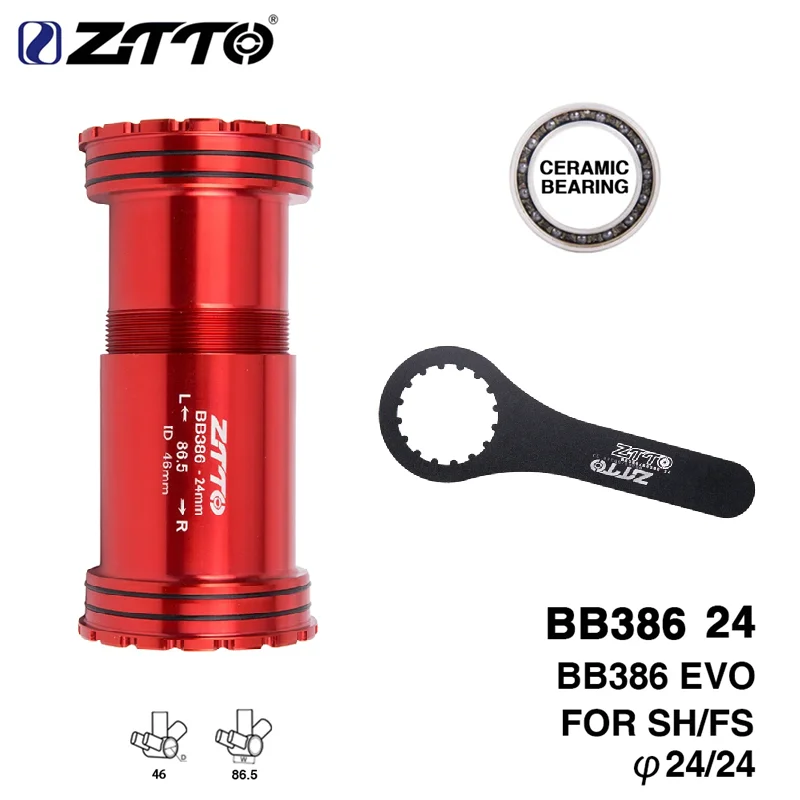 ZTTO 세라믹 베어링 바텀 브래킷 BB386EVO 24mm 86.5mm 프레스핏 B..