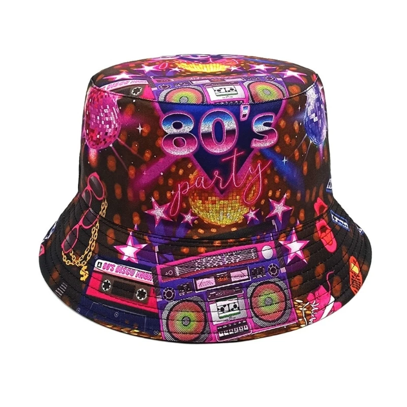 

Elegant Print Fisherman Hat for Women Man Unisex 80s 90s Nostalgic Bucket Hat