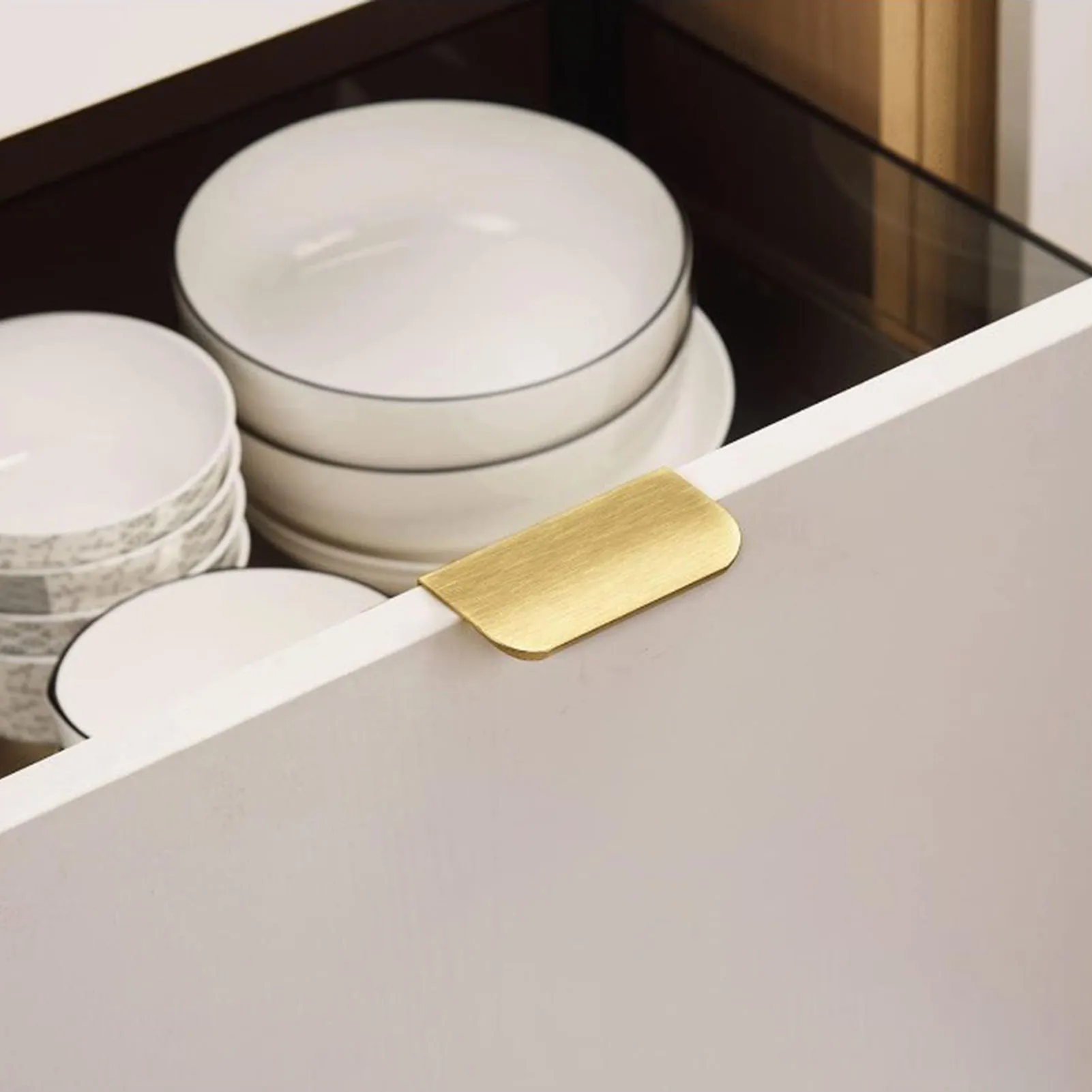 Description Picture 2 of itemFinger Edge Pulls for Cabinets Metal Dresser Knobs Cabinet Door Pulls Knobs for Dresser Drawer Cupboard