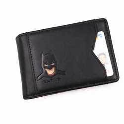 Leather Bat - Themed Slim Bifold Wallet for Men - Superhero Mask Design Gift (Black)