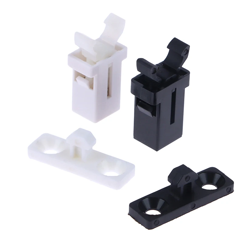 NentMent 10 Pack Trash Can Lock Replacement Buckles - Press-Type Lid Latches For Bins, Toilets, & Sweepers (Black & White) - View #7