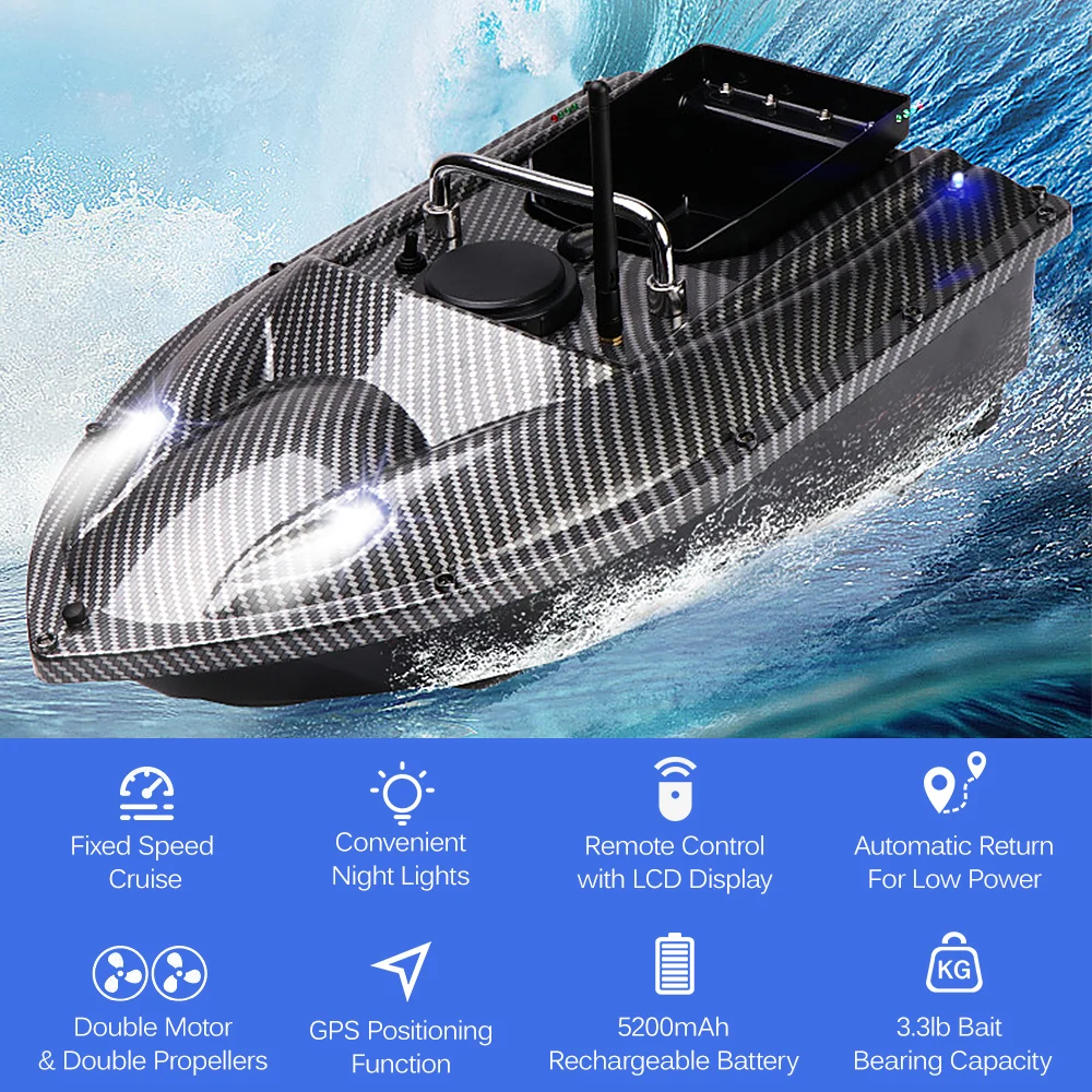 GPS RC Bait Boat 500M Wireless Remote Control Fishing Bait Boat Fishing  Feeder Boat Ship with with 4 Bait Containers 2KG Load - AliExpress