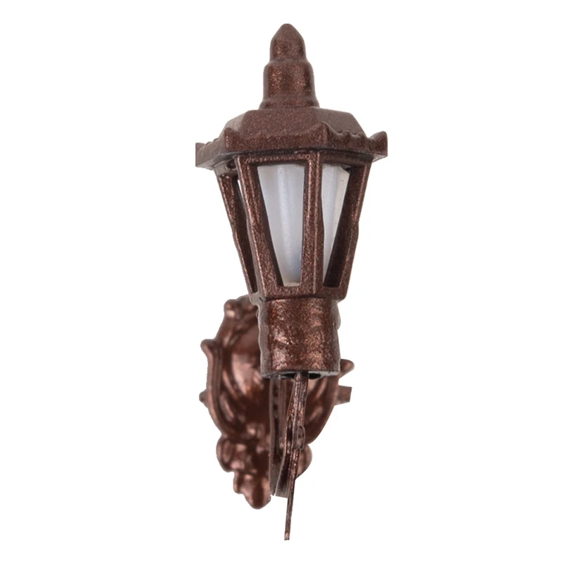 1/87 Scale Model Wall Light Warm Yellow Classic Wall Mount Gooseneck Lamps Street Lamp Railroad Park Lamps