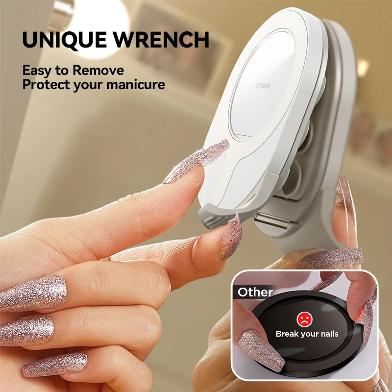 JOYROOM Suction Cup Phone Holder Mount Strong Magnetic Phone Holder Mount with Pull Ring Phone Grip for iPhone/Samsung/Android - Image 4