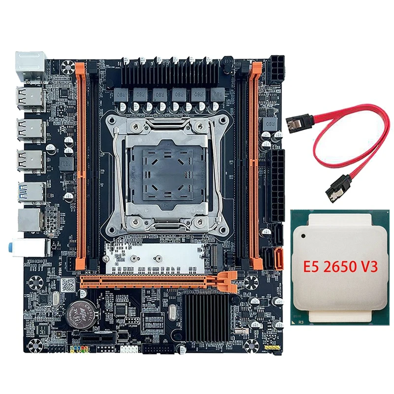 best gaming motherboard X99 Motherboard With E5 2650V3 CPU+SATA Cable B85 LGA2011-3 4X DDR4 REG ECC Memory M.2 PCIE SATA3.0 Desktop Motherboard motherboards computer