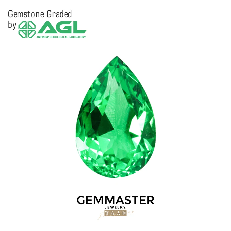 Pear Lab Grown Emerald Vivid Green With AGL certificate VVS VS Emerald Stone Hydrothermal Lab Colombia Color Green Stone