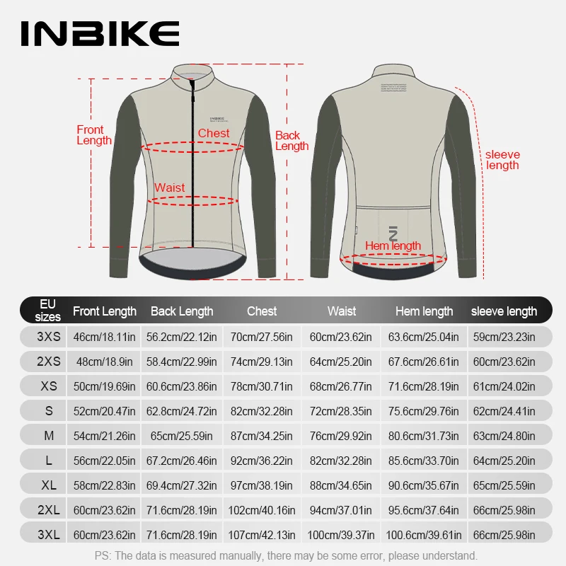 INBIKE Men's Cycling Jersey Slim Fit Winter Long Sleeve Fleece Thermal Bike Clothing Full Zip Biking Bicycle Shirt Cold Weather 6