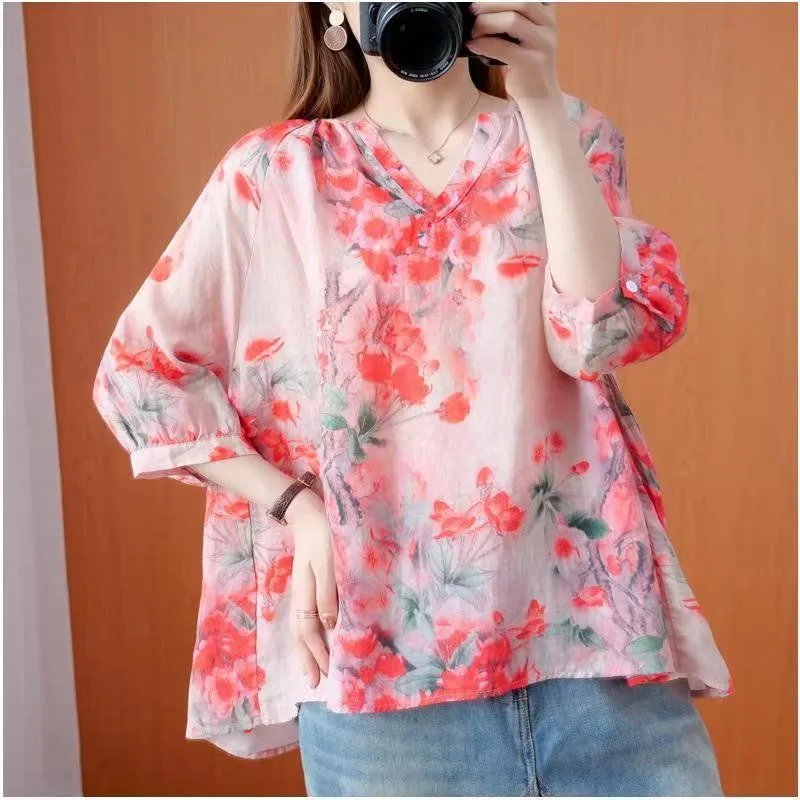 Woman Traditional Chinese Clothing Top Retro Flower Print Hanfu Top Women Tops Elegant Oriental Tang Suit Chinese Blouse women chinese shirt