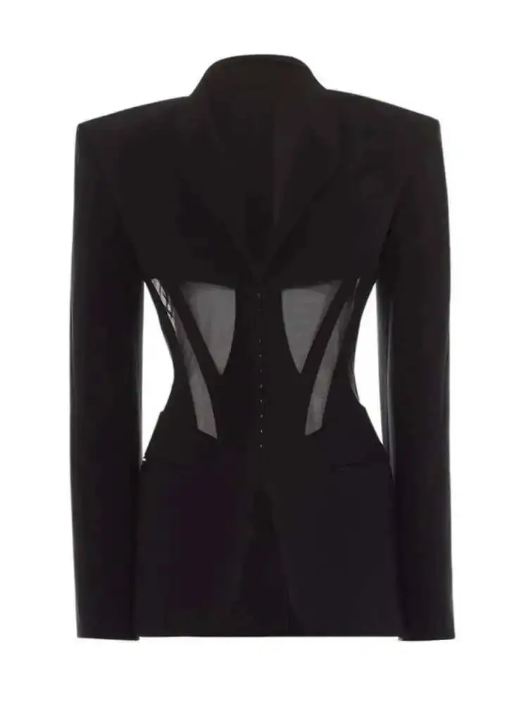 سترة نسائية عصرية من DEAT بياقة مدببة وأكمام طويلة...