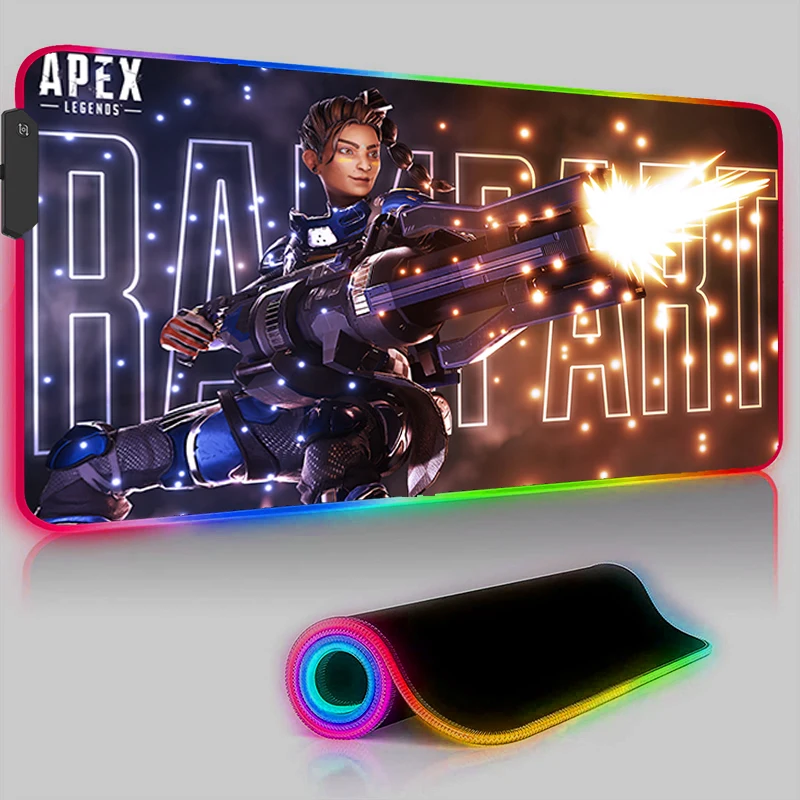 

Pc Accessories LED Mouse Pad RGB ApexLegends Rug Keyboard Rubber Laptop Game Computer Desks Mousepad Gamer Gaming Mause Xxl Mats