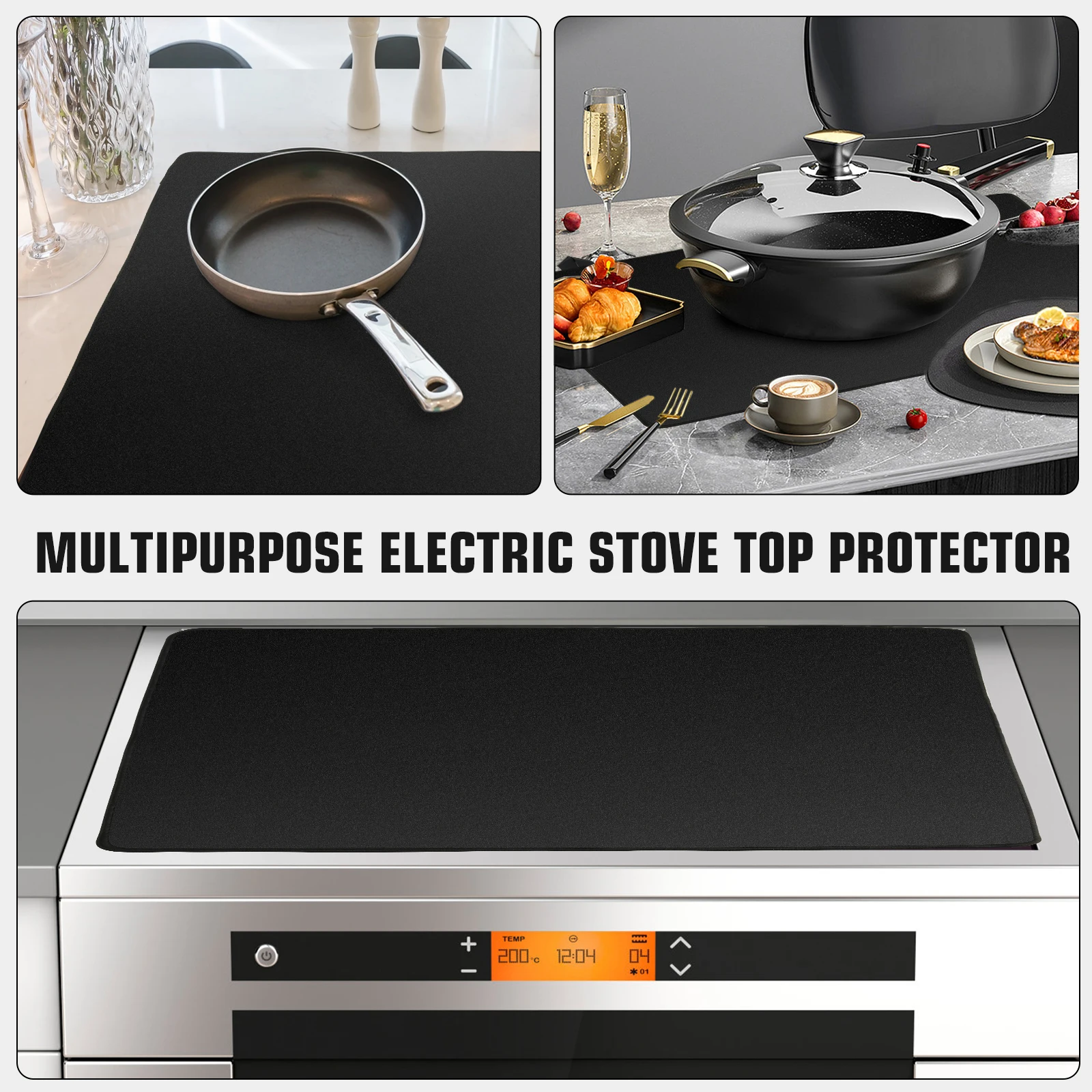 Stove Top Cover for Electric Stove 61.5*53cm Glass Top Stove Protector with  Anti-Slip Coating Foldable Cooktop Cover - AliExpress