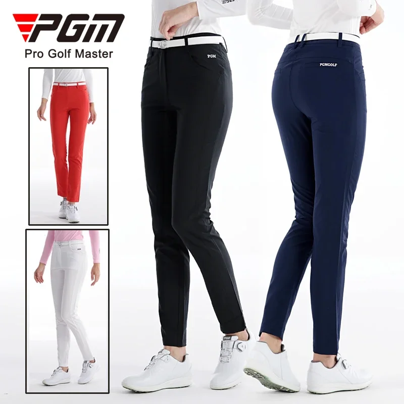 PGM Women Golf Pant Summer Spring Elastic Tennis Pants Ladies Quick-Dry Trouser Breathable Slim Pants Play Golf Ball Sweatpant