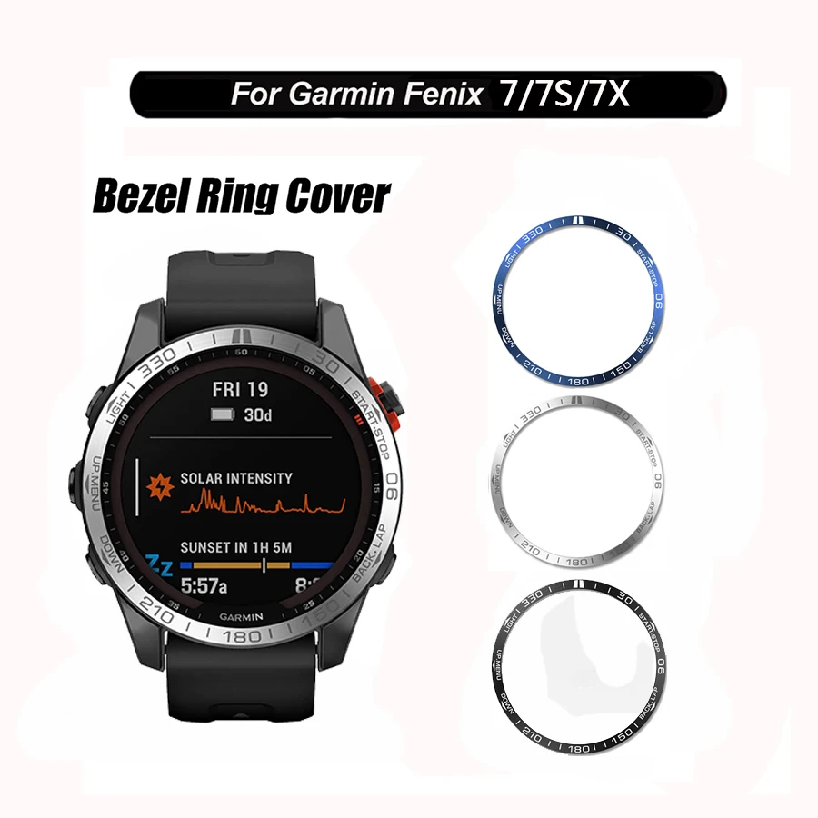 

Steel For Garmin Fenix 7 7S 7X Sapphire Bezel Rings Adhesive Anti Scratch Metal Cover Protective Watch Accessories