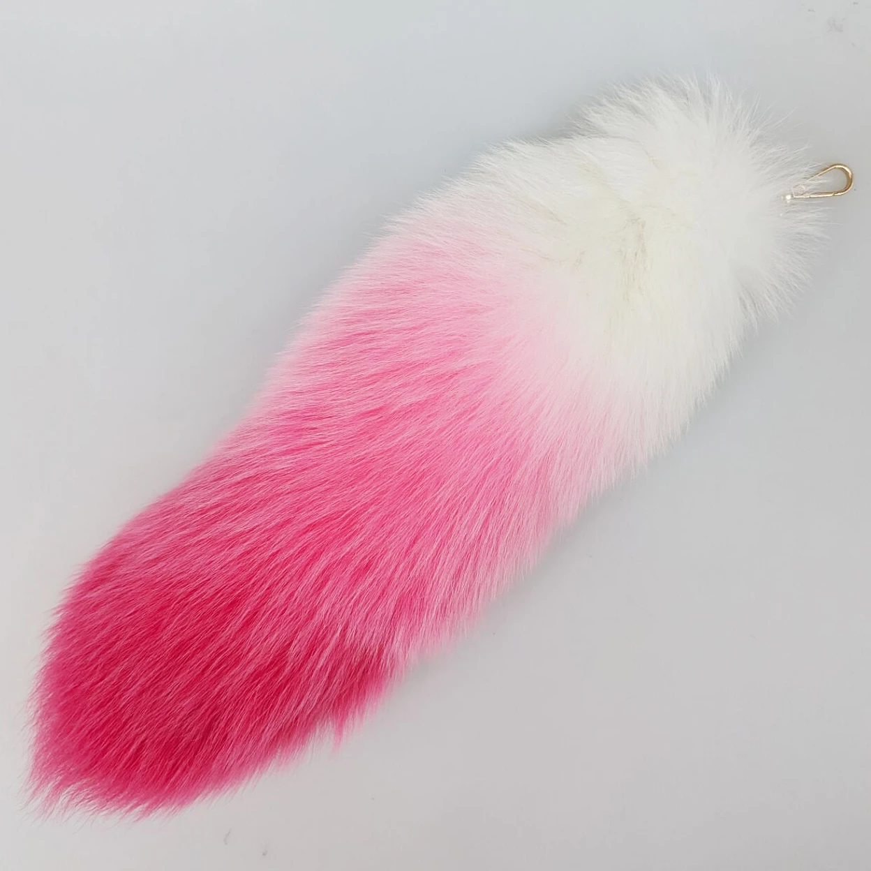 Luxurious Natural Fox Fur Tail Keychain - Chic Y2K Fashion Accessory, 40 cm
