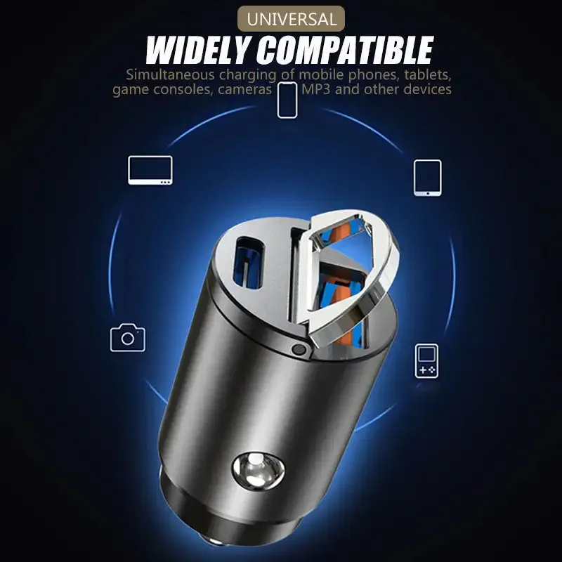 

Mini Stealth Car Adapter QC 4.0 3.0 Quick Charge Type C PD Charger 30W PD+QC/PD+PD Car Charger For iPhone 12 13 Huawei Xiaomi