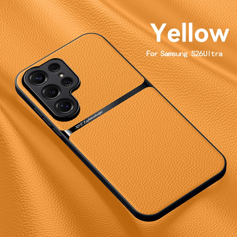 Premium Luxury Magnetic Leather Car Holder Case - Silicone Protective Cover