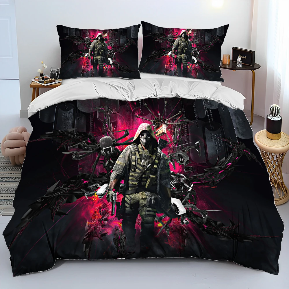 COD Game, Call of Duty ,Gamer Comforter Bedding Set,Duvet Cover Bed Set Quilt Cover Pillowcase,king Queen Size Bedding Set Kids 5