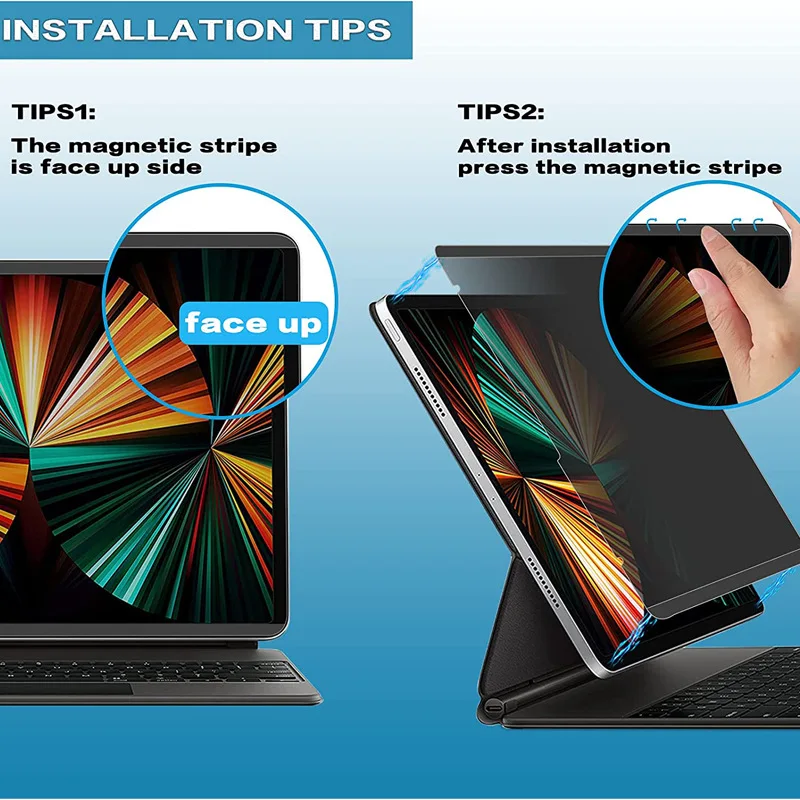 Magnetic Removable Anti-Glare Privacy Screen Protector with Anti-Peep Soft PET Film