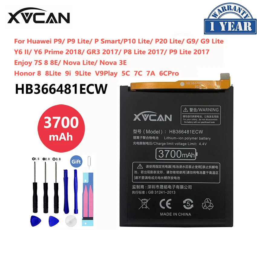 BATTERIA HUAWEI P8 Lite 2017, P9, P9 P10 P20 Lite, HB366481ECW ORIGINALE SERVICE