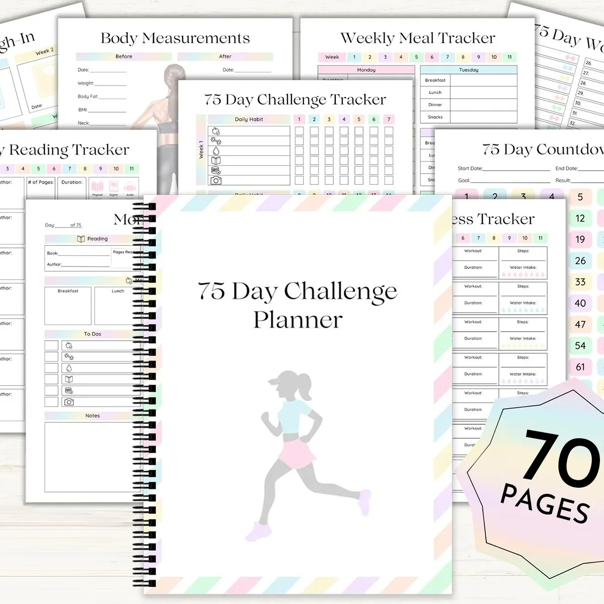 75-Day Multifunctional Goal Planner with Habit Trackers & Milestones Fitness/Study Challenge Journal for Academic Productivity
