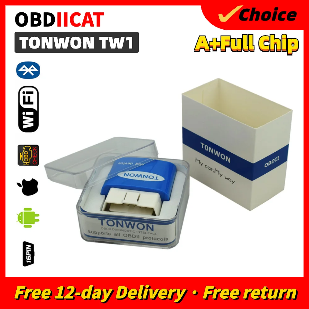 

Super Mini Tonwon TW1 BT 3.0/4.0/WIFI BetterThan ELM327 OBD2 Car Diagnostic Tool ELM 327 OBDII Protocol ICAR PRO For Android/IOS