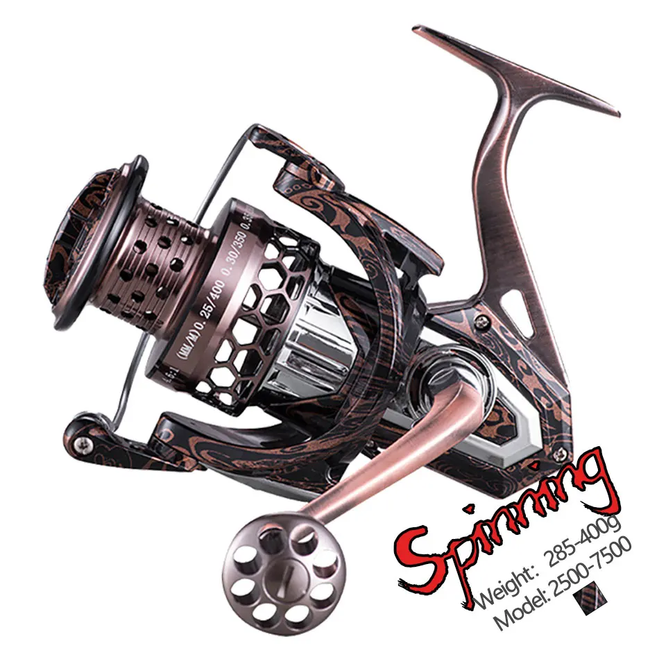 

New 2500-7500 Series Fishing Reel Full Metal Spinning 4.6:1 Gear Ratio Outdoor Sea Fishing Casting Reel Fishing Accessory Pesca