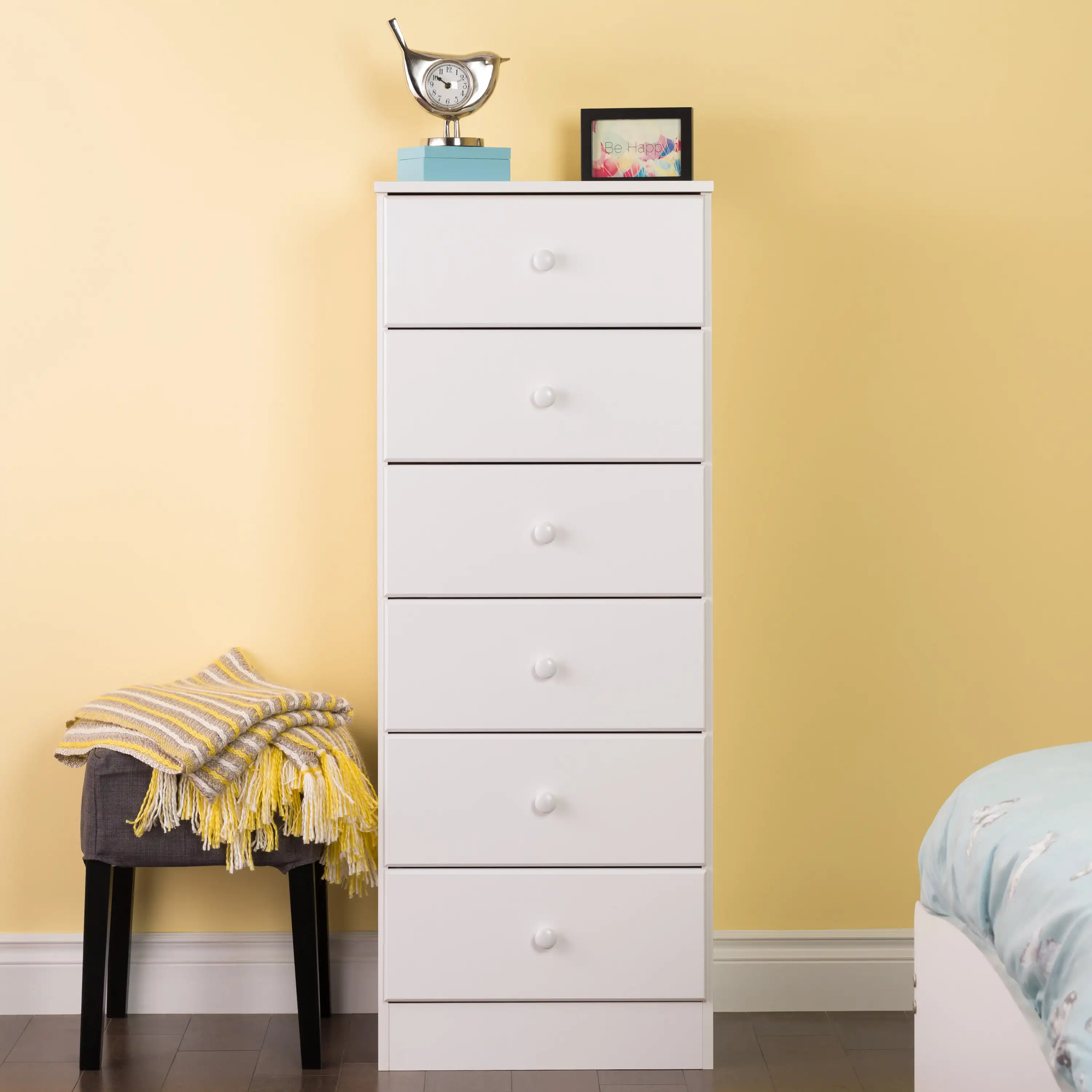 

6 Drawer Wooden Dresser Chest, 16" X 20" X 52" Storage Cabinet