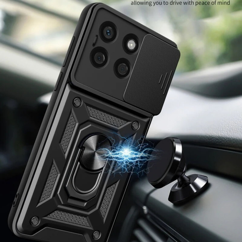 Enhanced Armor Case with Ring Magnetic Holder and Lens Protection