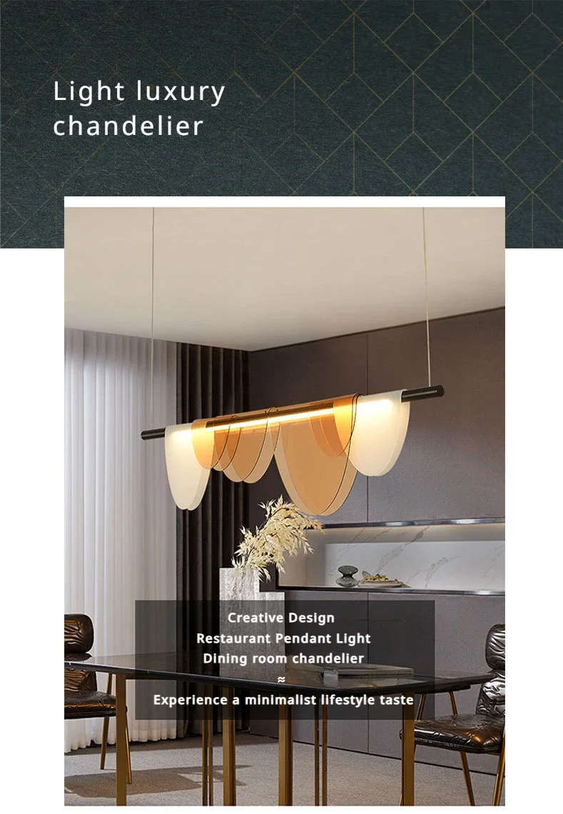 Nordic Salon Colored Acrylic Chandelier