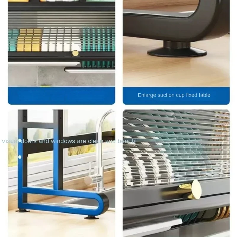 Over Sink Dish Drying Rack 3 Tier Large Metal Dish Rack Over Counter for Kitchen Sink Shelf Multifunctional