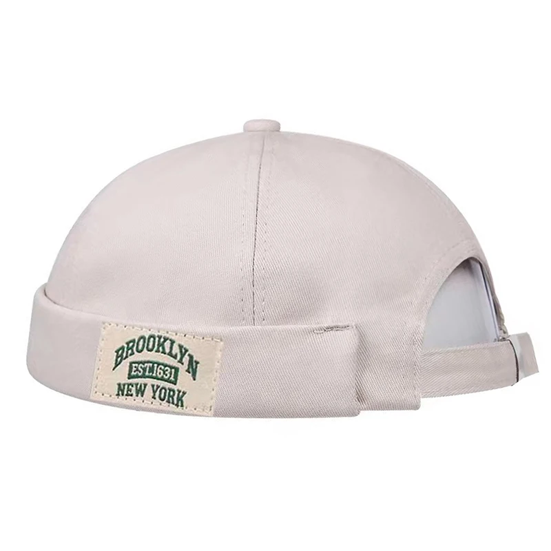 BROOKLYN1631 Cloth Brimless Skullies Cap Beanie Men Street Portable Docker Hats Melon Skin Cap Hip Hop Vintage Caps